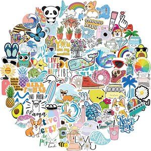 Stickers for Water Bottles 100 Pack/PCS Cute Vsco Vinyl Waterproof Stickers